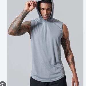 Gray Sleeveless Hooded Top - men's size large